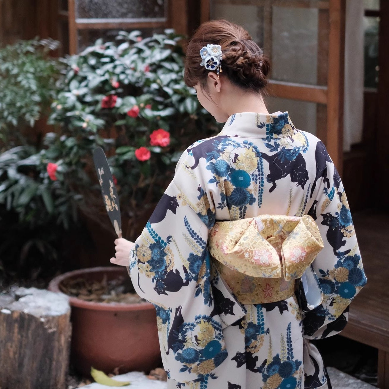 【ワンピース】夏 猫柄 いたずら 花柄 浴衣 【SHシリーズ】