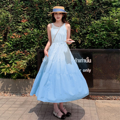 【ワンピース】フレンチ夏 スイートエレガント グラデーション ノースリーブワンピース【SHシリーズ】