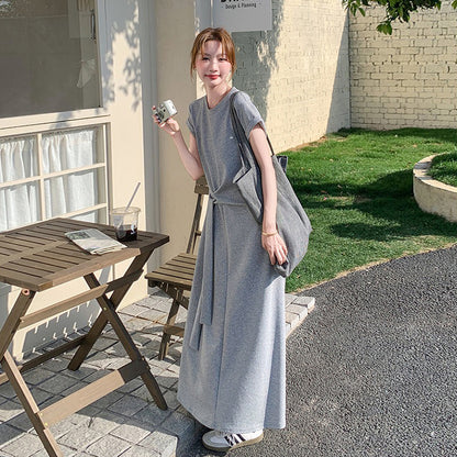 【ワンピース】甘めで若見え 半袖ワンピース レディース 夏 フレンチ風 気品あるロングドレス【JZシリーズ】