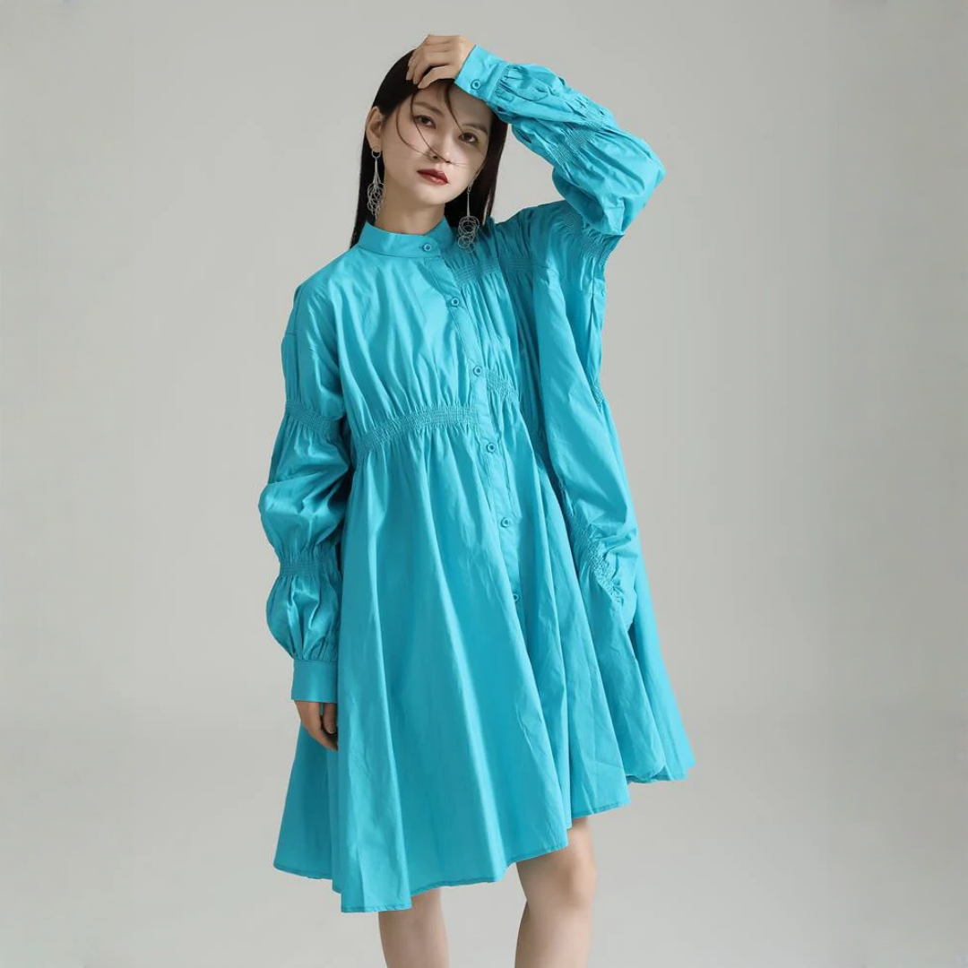 【ワンピース】春 秋 冬 パフスリーブ ルーズ 特別デザイン 長袖 ワンピース 【AHシリーズ】