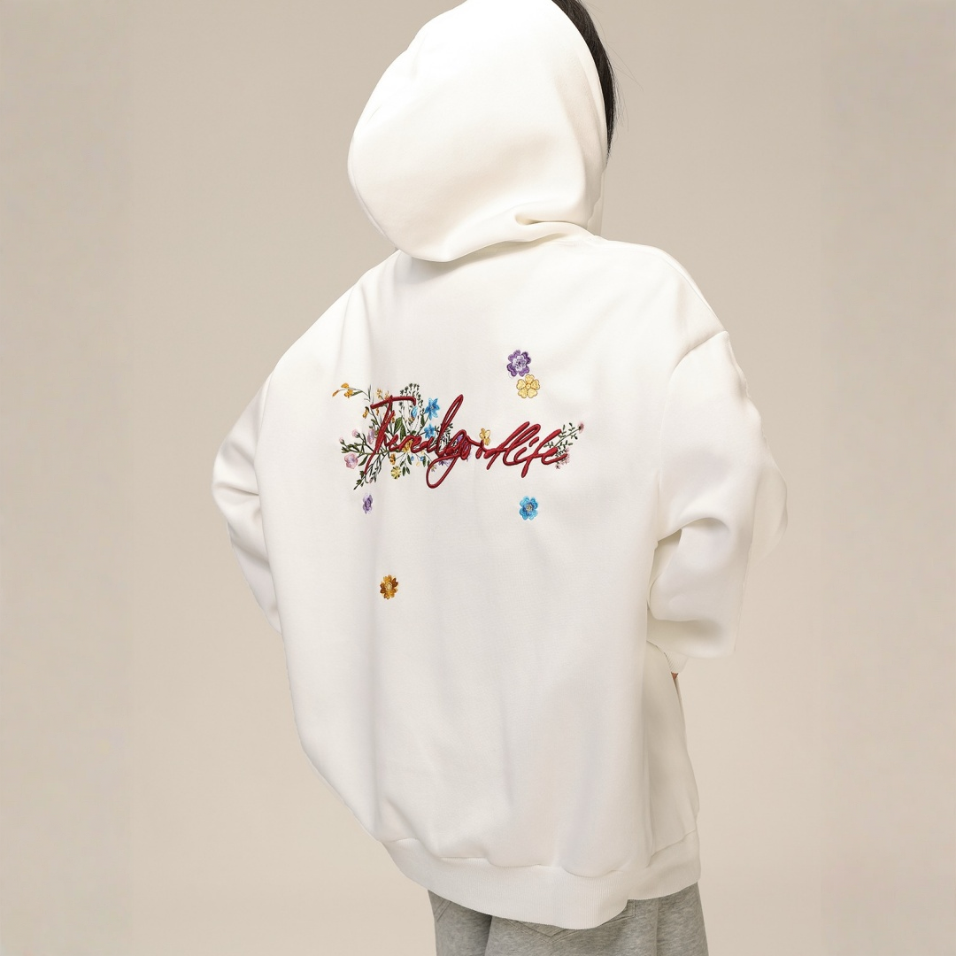 【トップス】刺繍 春 秋 冬 カップル ストリート フード付き パーカー【FCシリーズ】