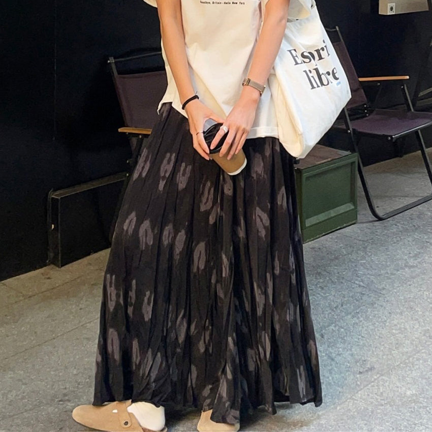 期間限定⭐️60%OFF【ボトムス】体型カバー ハイウエスト プリーツ Aラインスカート 春新作 フレア ロング丈【SHシリーズ】