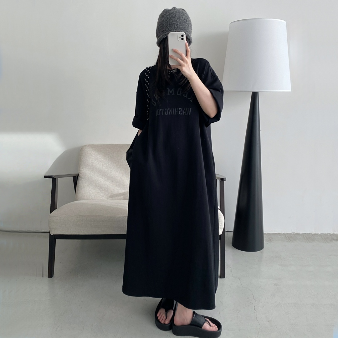 【ワンピース】夏 ルーズ アルファベット カジュアル タンクトップ ワンピース 【FCシリーズ】