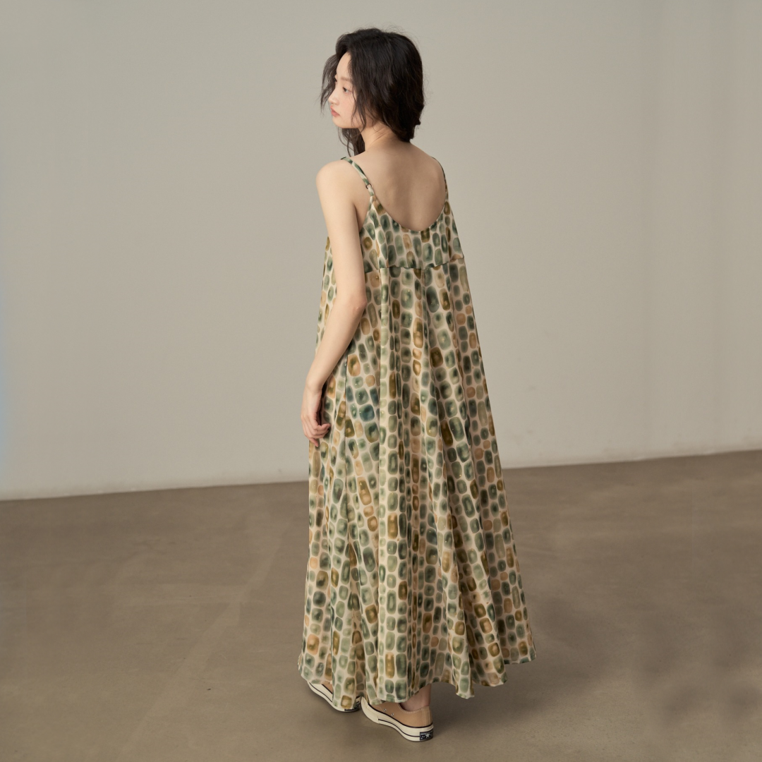 【ワンピース】夏 清涼感 フレアシルエット リゾート ノースリーブ ワンピース 【SHシリーズ】