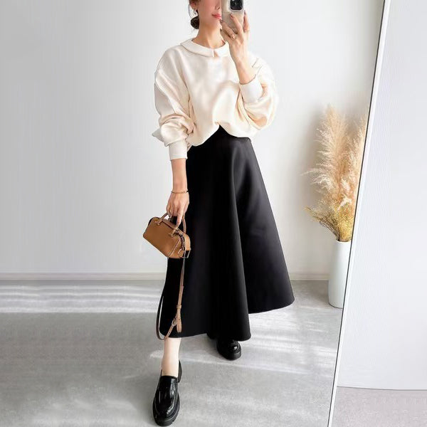 期間限定🍂60%OFF【トップス】韓国風ポロカラースウェット レディース 新作 長袖 やわらか素材 ゆったり 大人カジュアル【JZシリーズ】