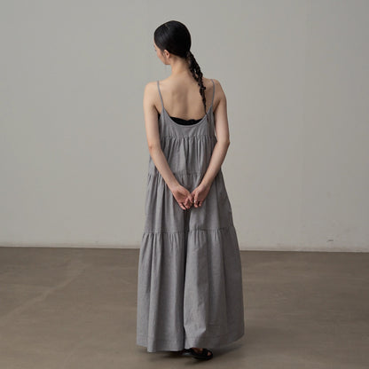 【ワンピース】リラックス感たっぷり キャミロングワンピース 夏のバカンスコーデに ノースリーブドレス【JZシリーズ】