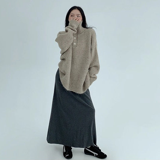 【トップス】春秋冬 レトロ感 ゆったり タートルニット トップス 秋冬 レディース【FCシリーズ】