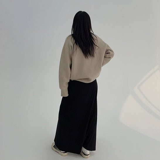 【トップス】ゆるめレトロワッペン刺繍 クルーネックセーター【FCシリーズ】