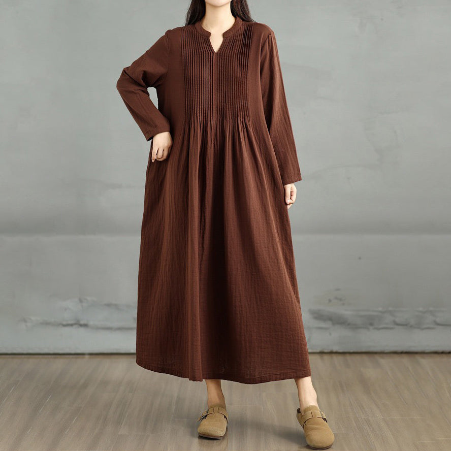 60%OFF⭐️期間限定【ワンピース】新作 レトロ風 ナチュラル系 ゆったり ロングスリーブ ダブルレイヤー シフォン フレア 長袖ワンピース【AHシリーズ】