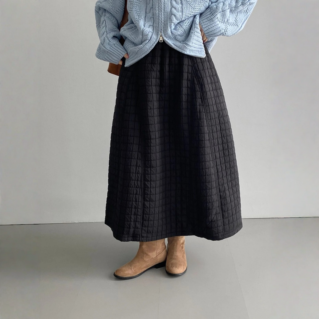 【ボトムス】ウエストゴム コットン風  厚手 バルーンスカート【JZシリーズ】