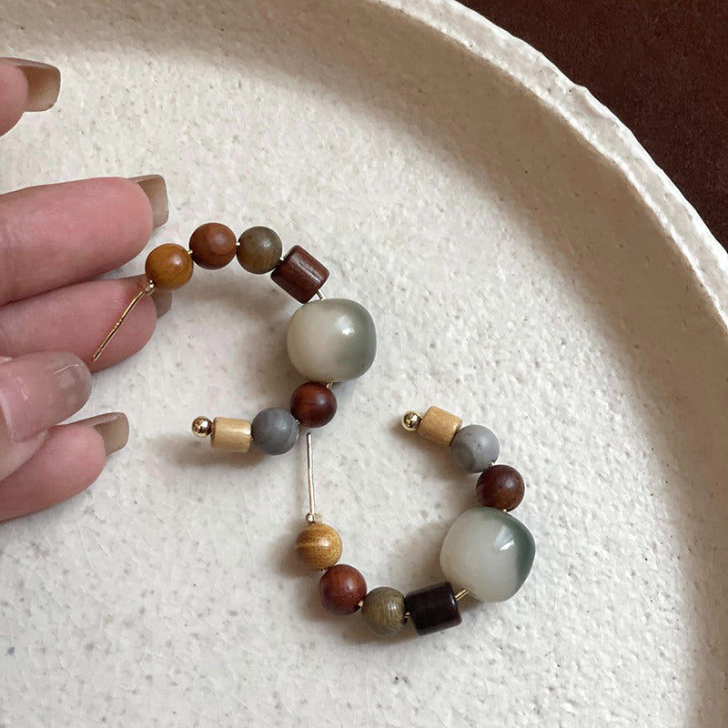 【🎁 B2G1｜先行スタート！】【グッズ】新中華風ヴィンテージ ピアス 上品で個性的なフープデザイン