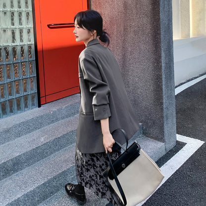 2点セット【セットアップ】大人女子向け 上品 秋新作 ジャケット+ 花柄キャミワンピース セットアップ【SHシリーズ】