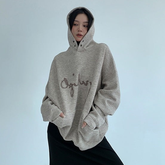 【トップス】春 秋 冬 カスタム素材 刺繍入り フード付き  パーカー 【FCシリーズ】