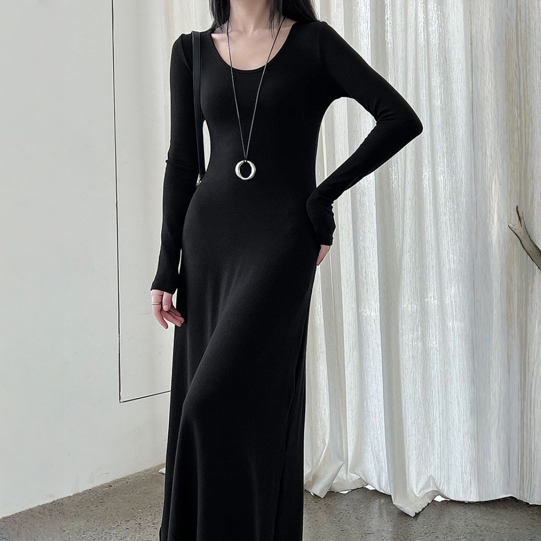 【ワンピース】春 秋 冬ラウンドネック ニット ショール付き  長袖 ワンピース 【JZシリーズ】
