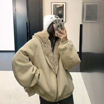 【アウター】2WAY 抜け感 春 秋 冬 リバーシブル 厚手 フード付き ジャケット【FCシリーズ】