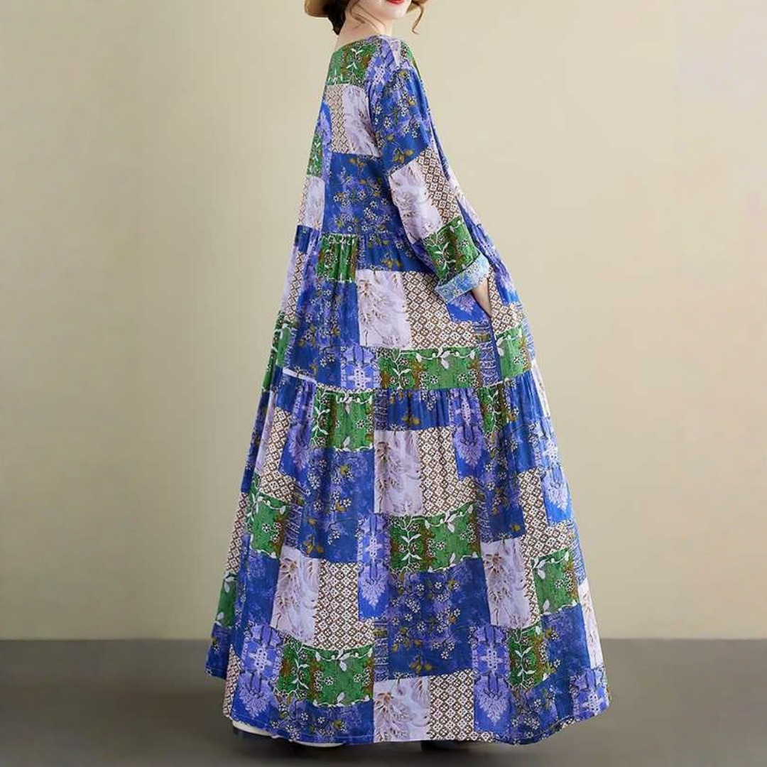 【ワンピース】チェック プリント 春 秋 冬 長袖 ワンピース 【SHシリーズ】