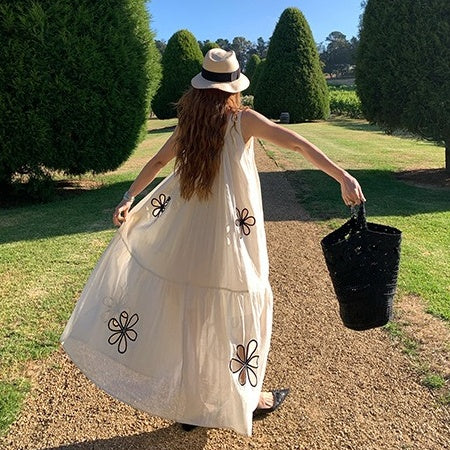 【ワンピース】透かしデザイン ナチュラル森系 キャミワンピース 【JZシリーズ】