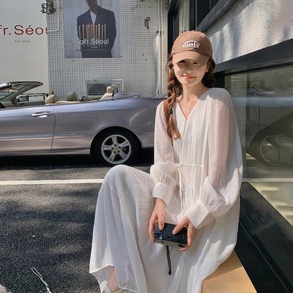 【ワンピース】フレンチ風  秋新作 優雅な気質 ミディ丈 スリム見え 長袖ワンピース【JZシリーズ】