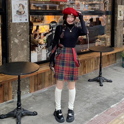 【トップス】超万能！フレンチロマン レースフリル付き ニットインナー コーデ【JZシリーズ】