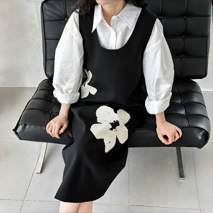 【ワンピース】春秋冬 気質よい ゆったり プリント 合わせやすい ノースリーブワンピース【SNシリーズ】