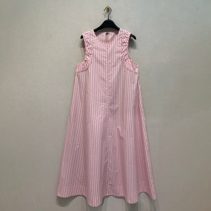 【ワンピース】レトロ風 ノースリーブワンピース レディース 春夏 ゆったり ロング丈 ナチュラル デザイン【JZシリーズ】