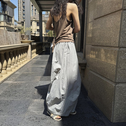 【ボトムス】夏新作 ナチュラルシンプル系 配色切り替え ゆったりカジュアルパンツ【JZシリーズ】