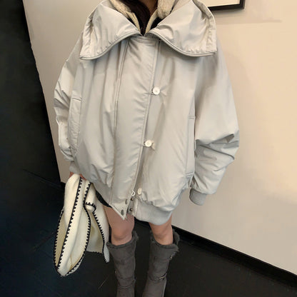 【アウター】✨オーバーサイズ・大きめネックデザイン 防寒 あったか 綿入れコート【FCシリーズ】【12~15日発送】