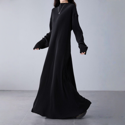 【ワンピース】春 秋 冬 ダーク ルーズ ドレープ感 長袖 ワンピース 【JZシリーズ】