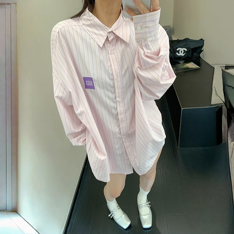 【トップス】春 秋 冬 高級感 ストライプ 長袖 シャツ 【FCシリーズ】