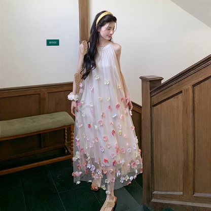 【ワンピース】ホルターネック リゾート風 極美 ノースリーブ ワンピース 【SHシリーズ】