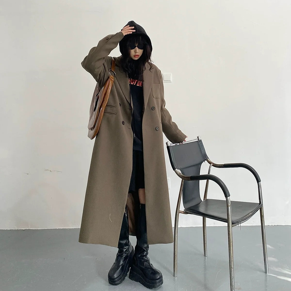 【アウター】韓国系 ルーズスタイル 高級感 フレンチ ロング スーツジャケット コート【FCシリーズ】