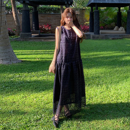 【ワンピース】夏新作 バカンス風 フレンチスタイル ノースリーブワンピース