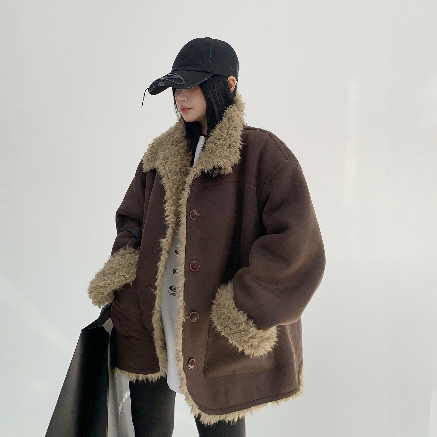 【アウター】春 秋 冬 ムートン調 リバーシブル仕様 ボア 保温 ヴィンテージ風 ジャケット 【FCシリーズ】