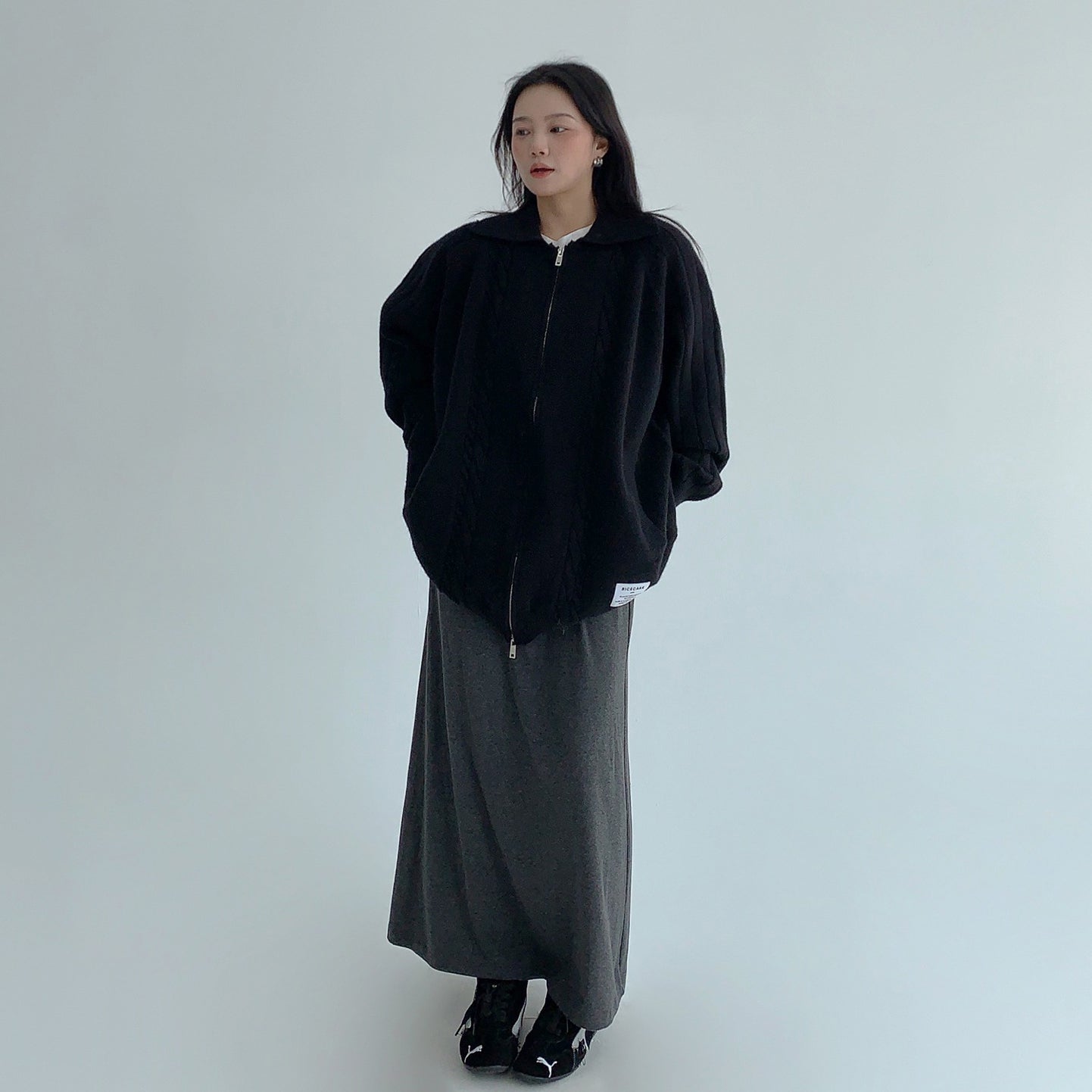 【トップス】ルーズフィット 厚手ニットカーディガン レディース 秋冬のマストアイテム【FCシリーズ】