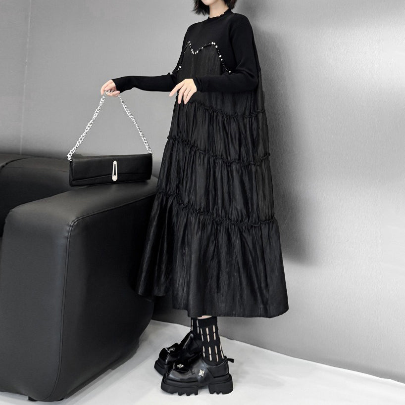 【ワンピース】春秋冬 2025 春新作 ニット エレガントな気質 ロング 長袖ワンピース