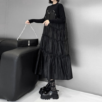 【ワンピース】春秋冬 2025 春新作 ニット エレガントな気質 ロング 長袖ワンピース