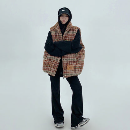 【トップス】重厚感たっぷり！💫ヴィンテージシャネル風ベスト✨レトロ可愛い中綿アウター レディース 冬 新作【FCシリーズ】【15~20日発送】