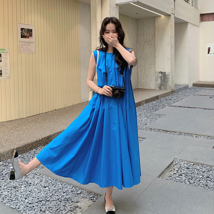 【ワンピース】夏 フレンチロマンチック エレガントデザイン  ノースリーブワンピース