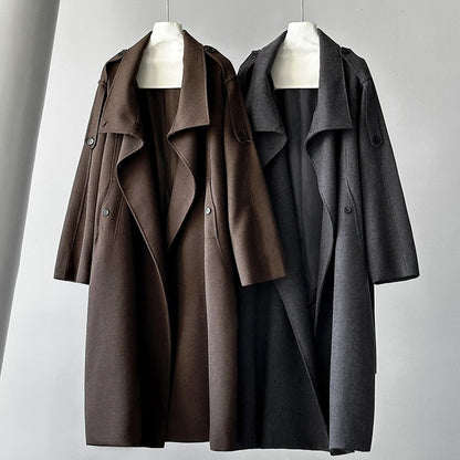 【アウター】春 秋 冬 立襟 ダブル 韓国風 トレンチコート 【SNシリーズ】