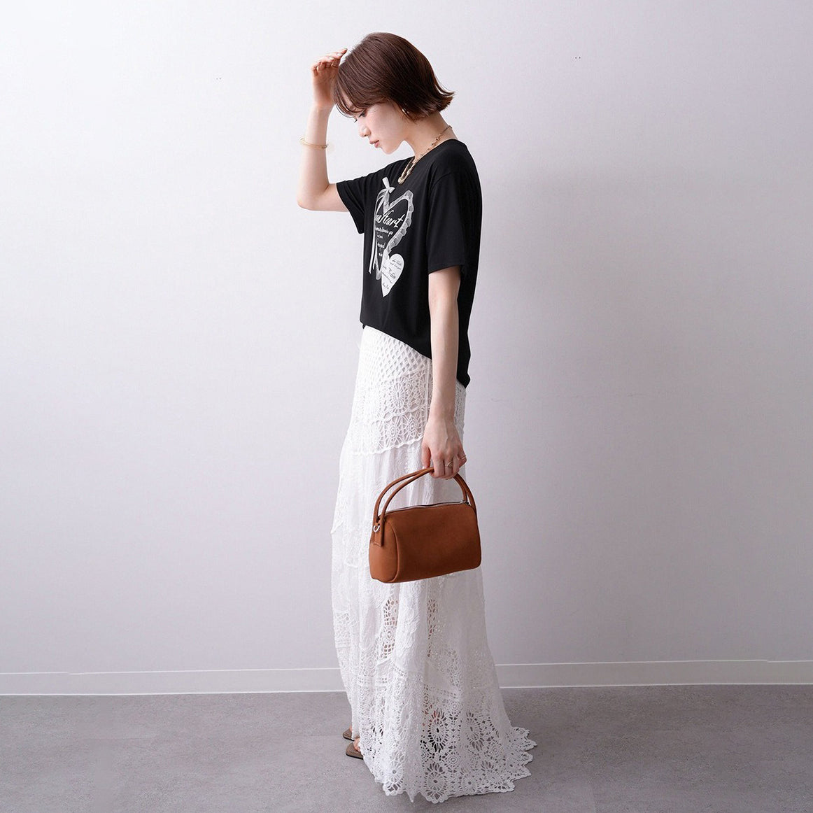 【トップス】リボン デザイン コットン 半袖 Tシャツ レディース 夏 ゆったり 若見え こなれ感 きれいめ【JZシリーズ】