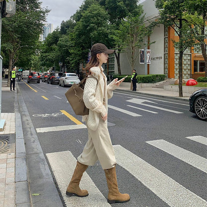 【シューズ】秋冬 新作 厚底 ラウンドトゥ ライダーブーツ レディース【15~20日発送】