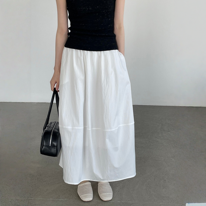 【ボトムス】モノトーン  Aライン フレアスカート ハイウエスト 体型カバー スカート 【JZシリーズ】