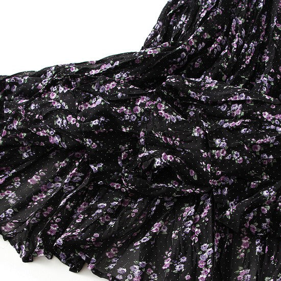 【ボトムス】レトロ 夏 フレンチ風 ハイウエスト フローラルスカート｜美シルエット×大人可愛い【SHシリーズ】