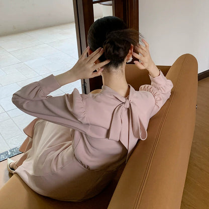 【ワンピース】春 秋 冬 花柄裾デザイン 通勤コーデ 立体裁断切り替え 長袖 ワンピース 【JZシリーズ】