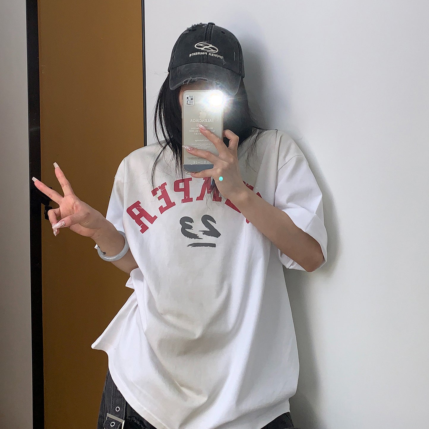 【トップス】【10～15日内発送】夏新作 アメリカンヴィンテージ風 ロゴプリント 綿100％ 半袖Tシャツ【FCシリーズ】