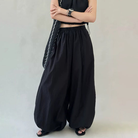 期間限定🌙60%OFF【ボトムス】モード系 バルーンパンツ レディース 春夏 ワイドパンツ ウエストゴム ゆったり リラックス【JZシリーズ】
