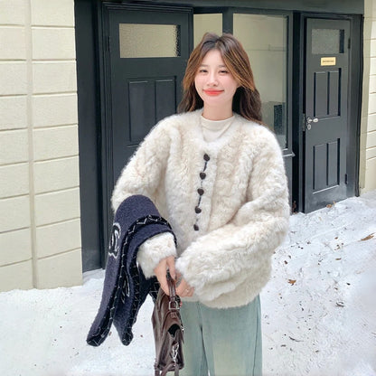 【アウター】韓国系 新作 ハート型ボタン スウィート 厚手 合わせやすい カーディガン【JZシリーズ】