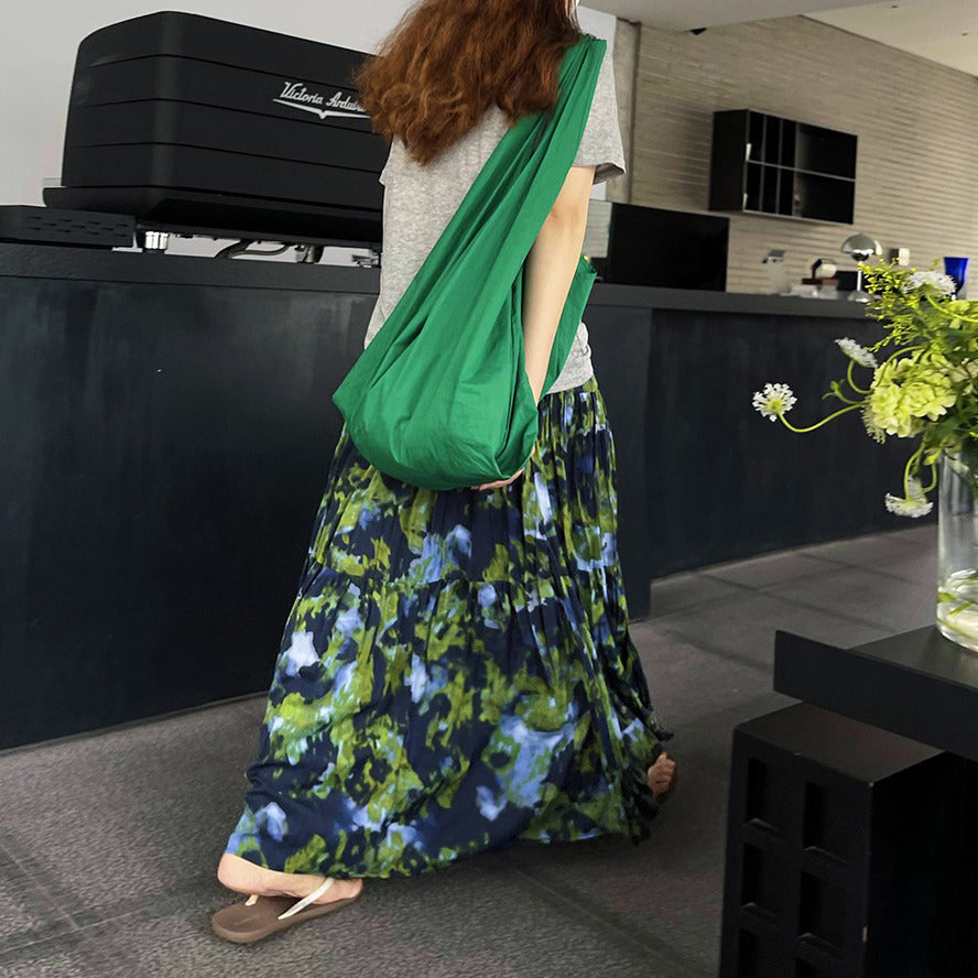 【ボトムス】夏新作 フレンチエレガンス 高腰スリム効果 レトロ花柄デザインスカート【SHシリーズ】