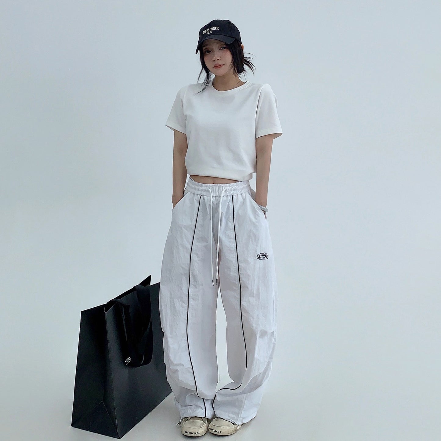 【ボトムス】アメリカン ヴィンテージ風 リラックス 感 ワイド ストレート パンツ【FCシリーズ】