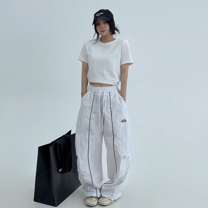 【ボトムス】アメリカン ヴィンテージ風 リラックス 感 ワイド ストレート パンツ【FCシリーズ】